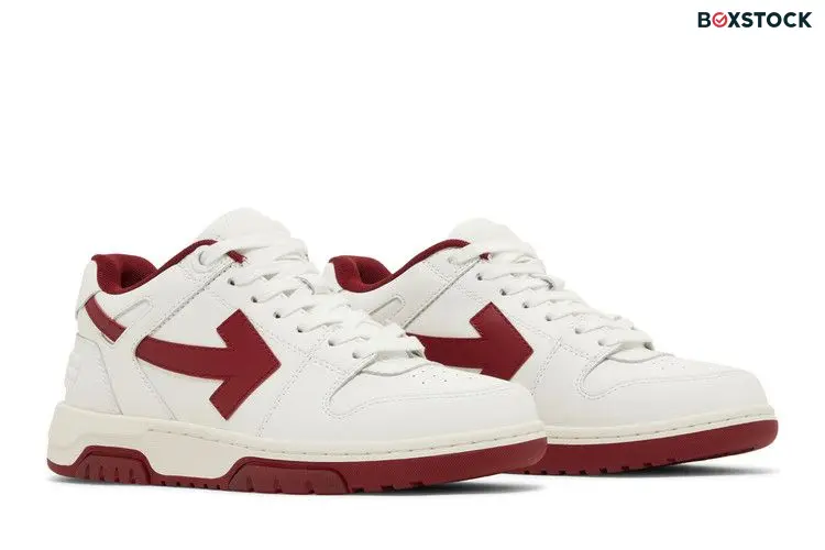 OFF-WHITE Out Of Office OOO Low Tops White Burgundy (Women's)
