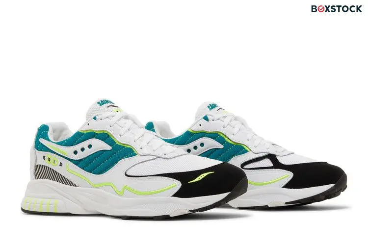 Saucony 3D Grid Hurricane White Green Lime